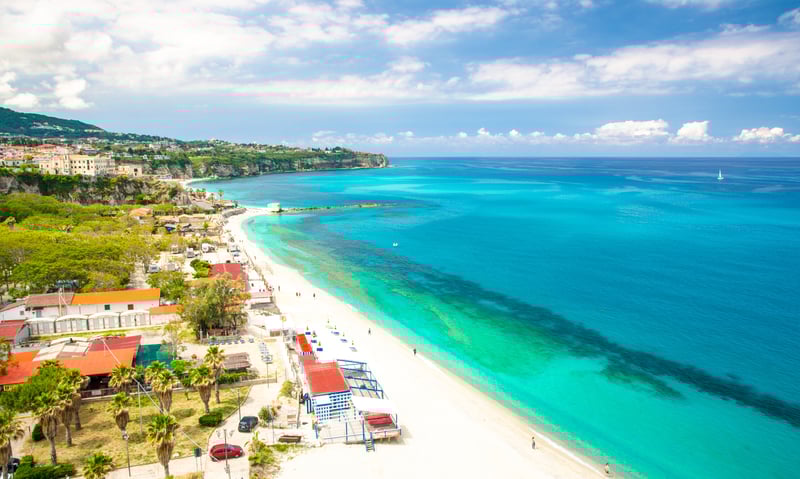 La Costa degli Dei (The Coast of the Gods), a scenic section of the Tyrrhenian Sea coastline, Italy.