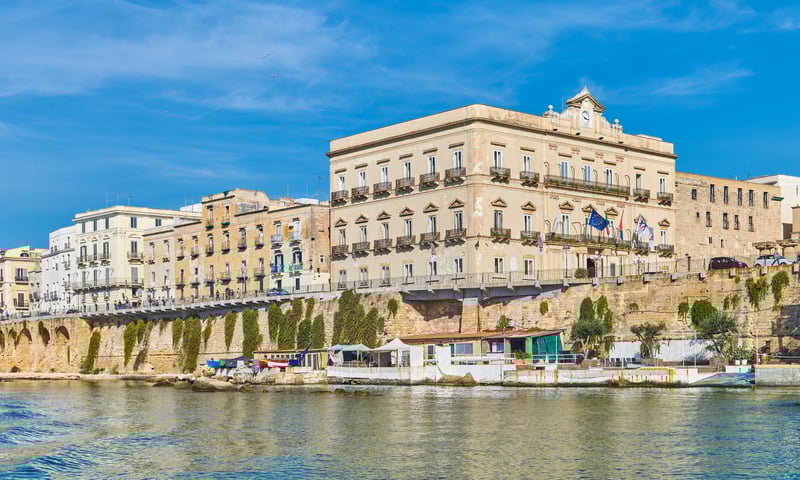 The coastal city of Taranto in Puglia, Southern Italy.