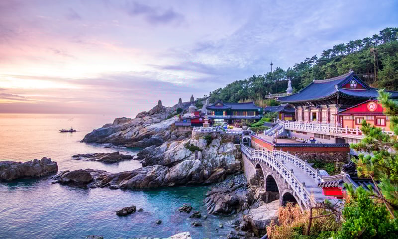 The seaside Haedong Yonggung Temple in Gijang-gun, Busan, South Korea. (Itinerary 1)