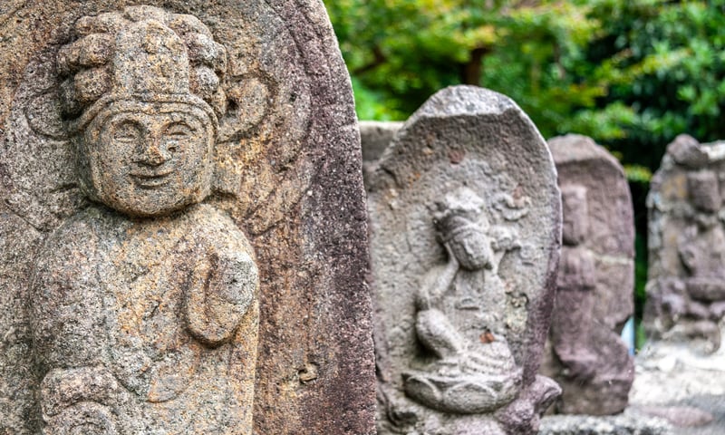 Statues in Shimizu Village, Toyama Prefecture, Japan.