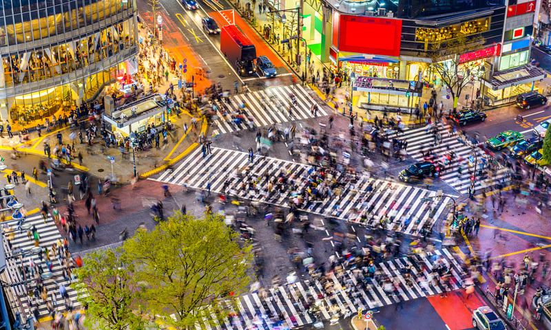 Shibuya is one of the busiest and most modern areas of Tokyo, Japan.