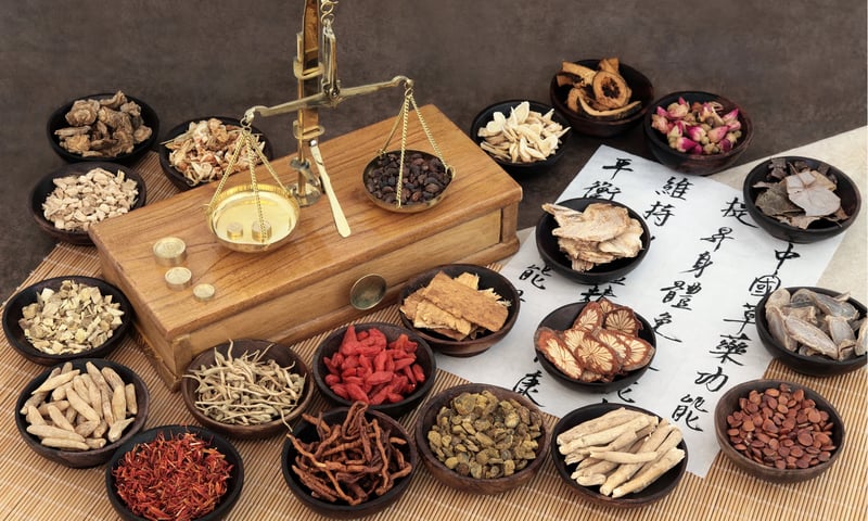 Chinese herbal medicine is believed to maintain the balance of body and spirit health.
