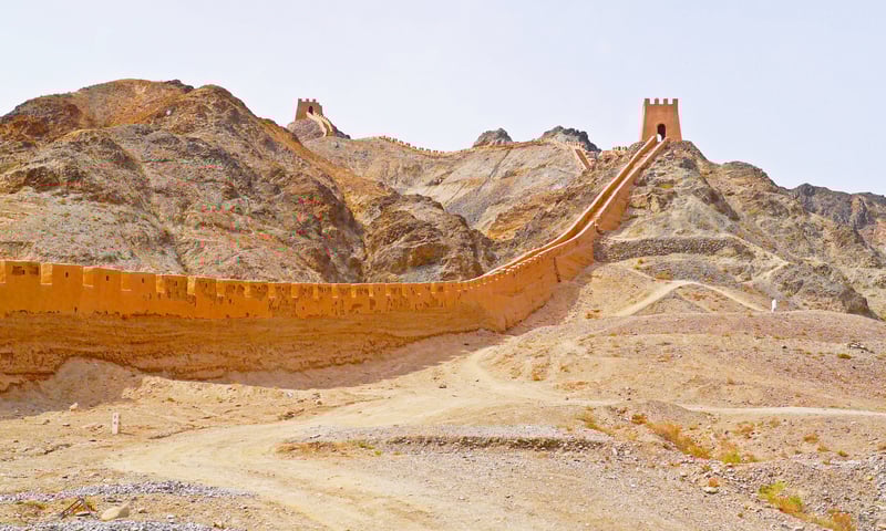 See the dramatic Hanging Great Wall in Jiayuguan, China.