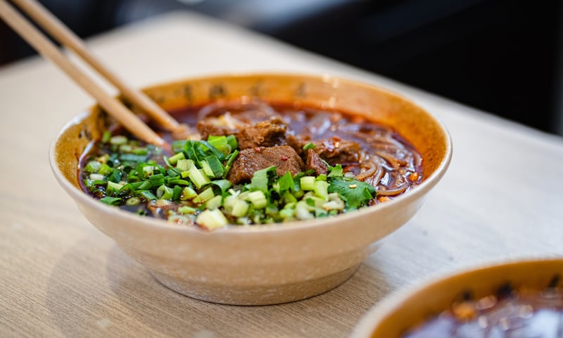 Don’t miss Lanzhou beef noodles while in Lanzhou, China.