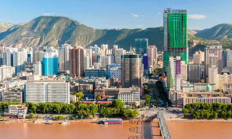 Lose yourself in downtown Lanzhou, China.