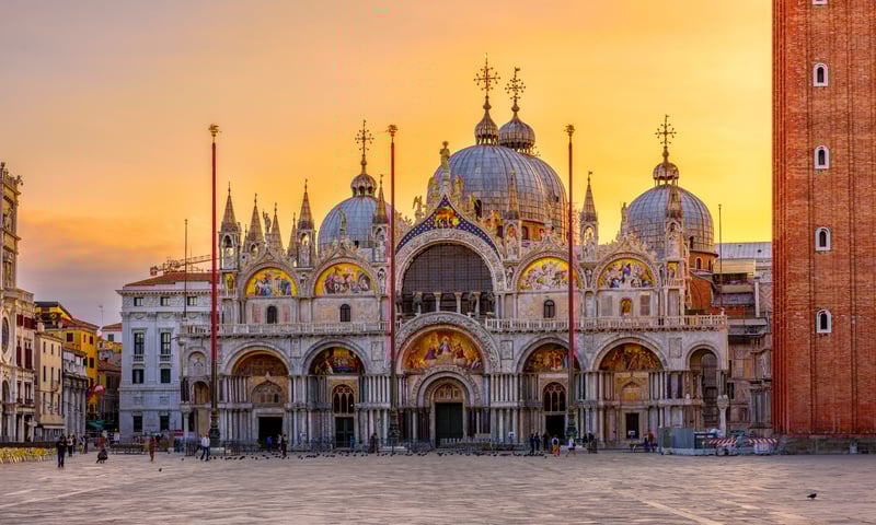 Since 1807, St Mark's Basilica has been the official Catholic cathedral church of Venice, Italy.