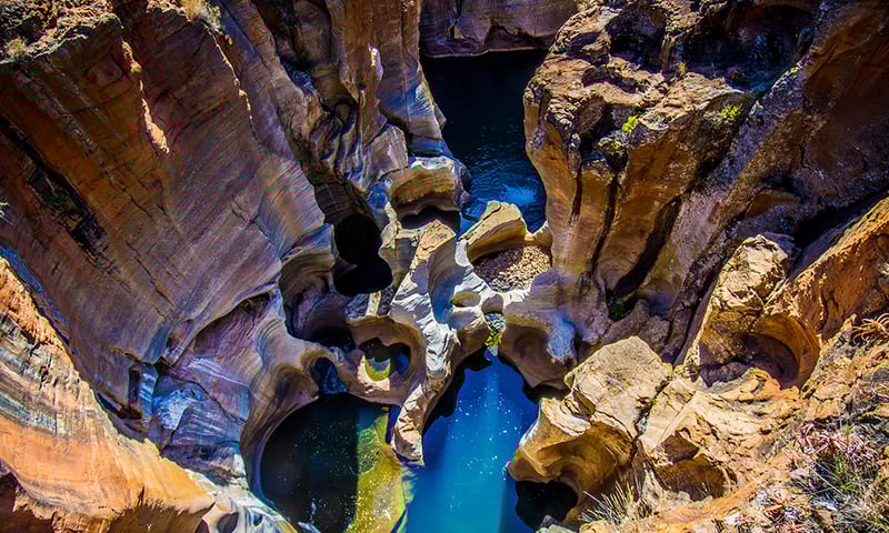 See Bourke's Luck Potholes in Blyde River Canyon Nature Reserve in Mpumalanga.