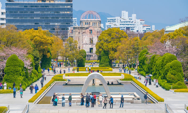 The Peace Memorial Park in Hiroshima, Japan.