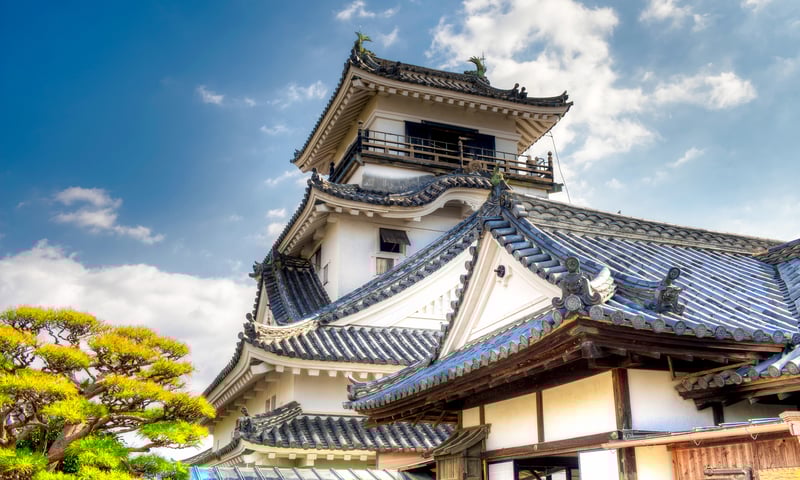 The Kochi Castle in Otakayama Hill, Kochi, Japan.