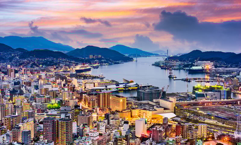 The city of Nagasaki, Japan.
