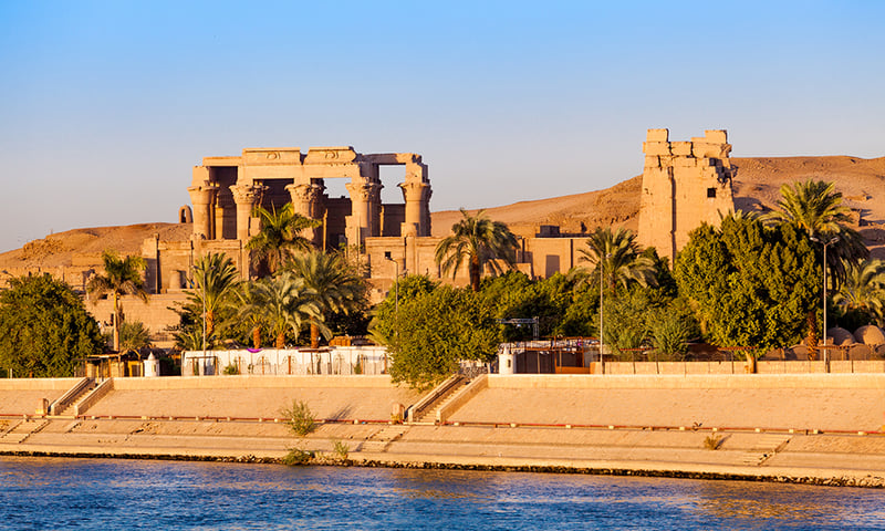 The Temple of Kom Ombo is easily accessible from the Nile shores.