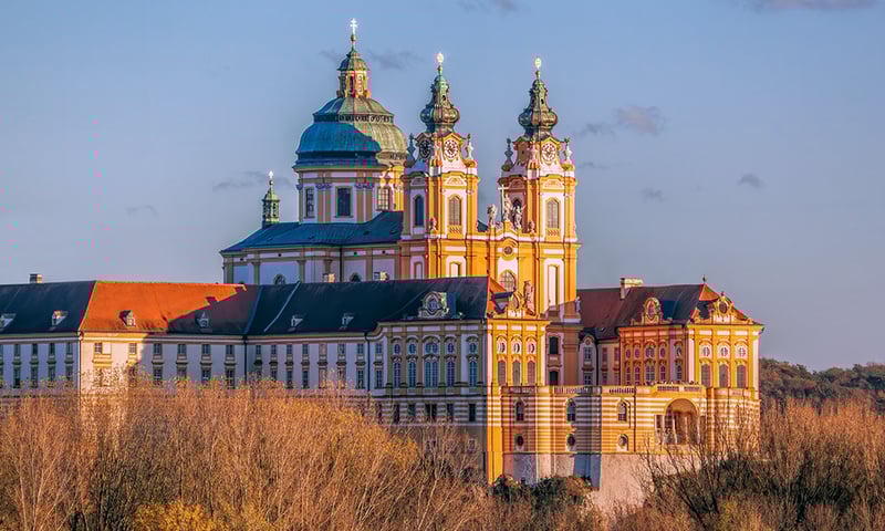 Dock in Emmersdorf, gateway to the impressive Melk Abbey, charges apply.