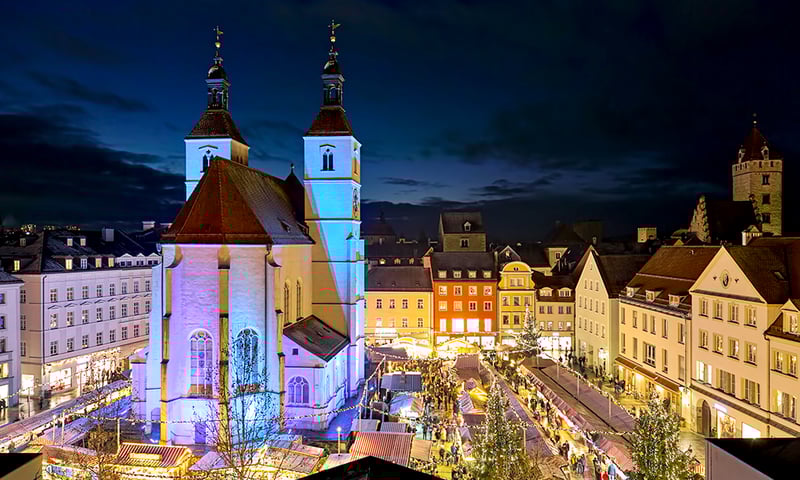 Visit Regensburg's  Neupfarrkirche Church and the Christmas markets held in Neupfarrplatz Square.