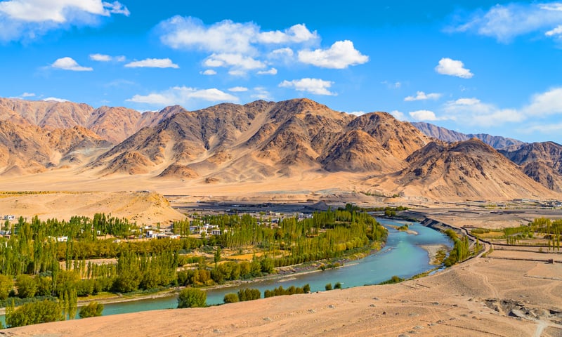 Enjoy the serene landscapes in Leh, India.