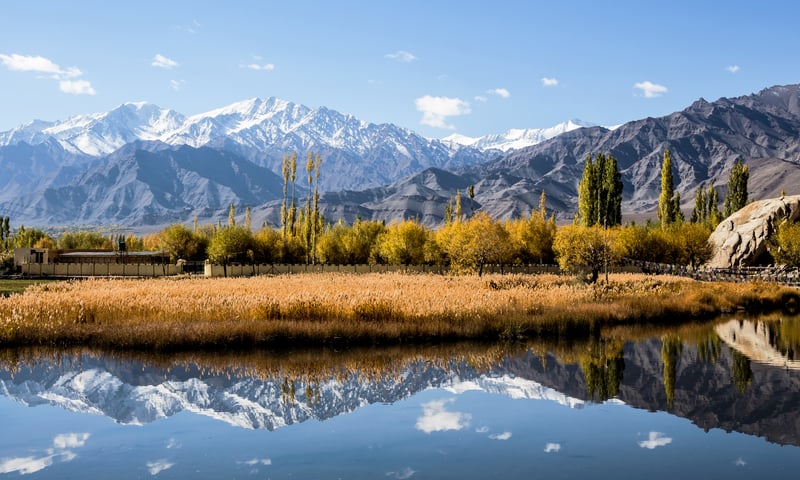 Take in picturesque views from Shey Palace in Ladakh, India.
