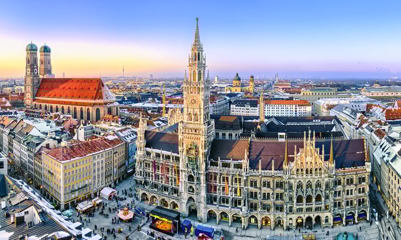 Marvel at the stunning architecture of New Town Hall in Munich, Germany.