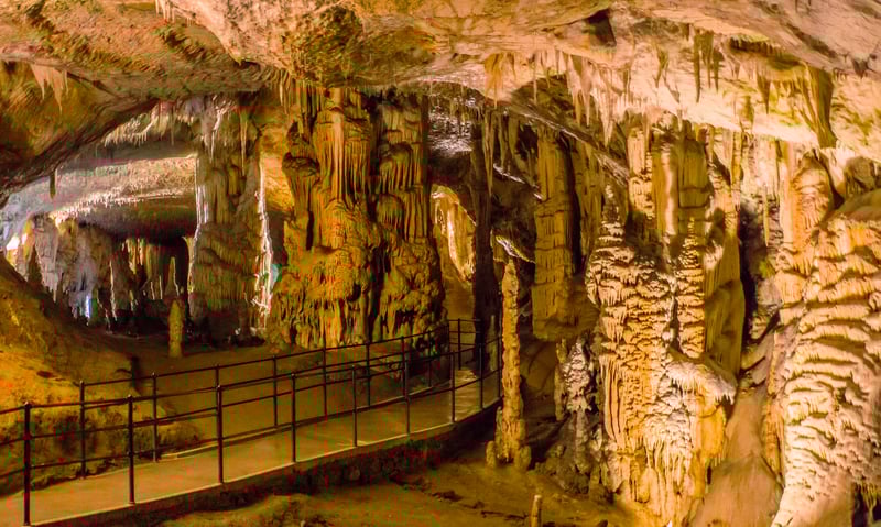 Adventure through the Postojna Cave in Postojna, Slovenia.