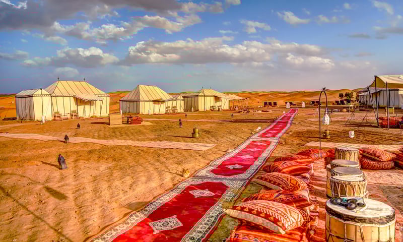 Enjoy a desert camp experience in Erg Chebbi, Morocco.