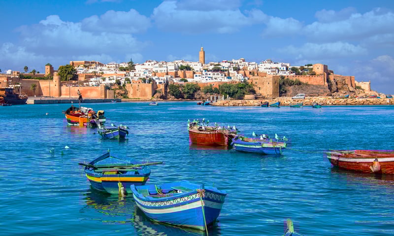 See the Atlantic Ocean from the harbour of Rabat, Morocco.