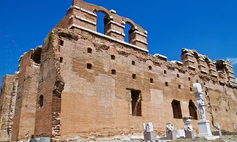 Tour the medieval Red Basilica in Pergamon, modern day Bergama, Türkiye.