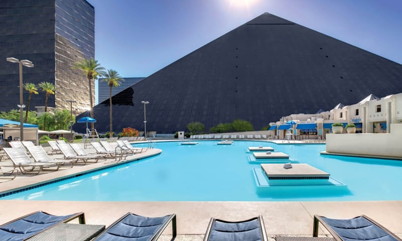 Soak up the sun from the pool deck in Las Vegas at Luxor Resort & Casino.