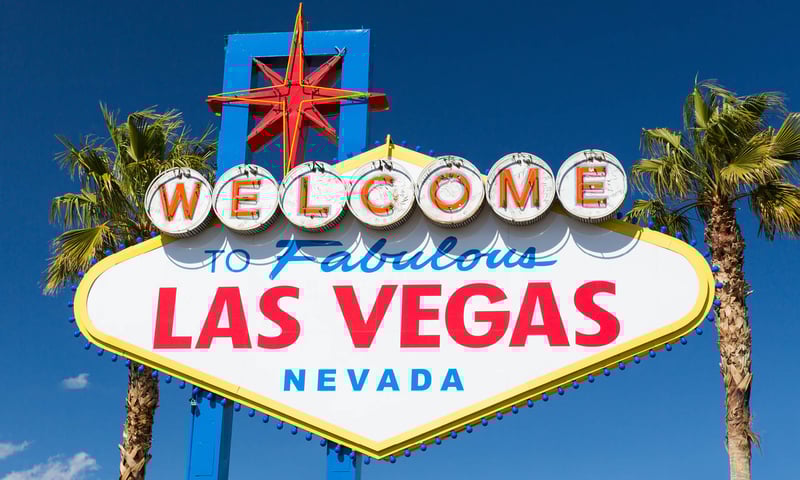 The iconic welcome sign in Las Vegas, Nevada.