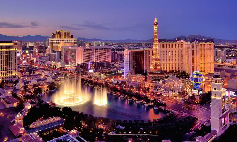 Soak in the bright lights of Las Vegas, Nevada.