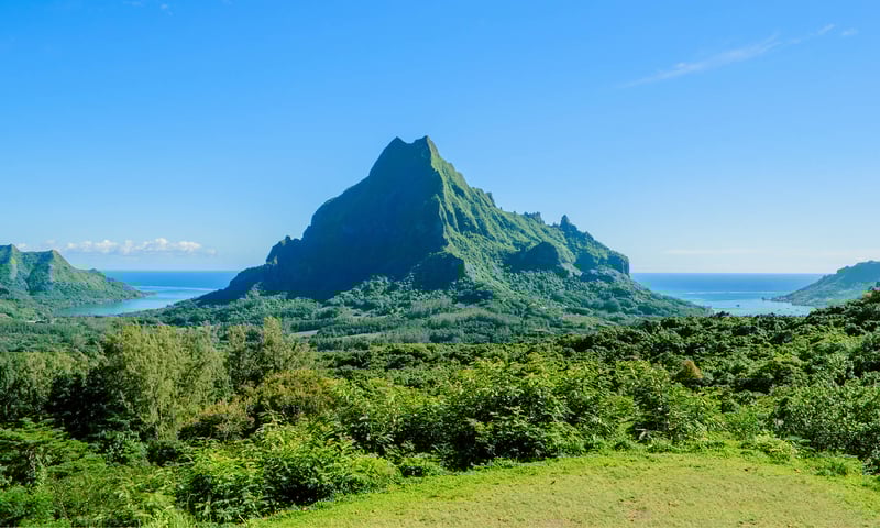 Witness the towering Belvedere Viewpoint, Mo'orea, French Polynesia.