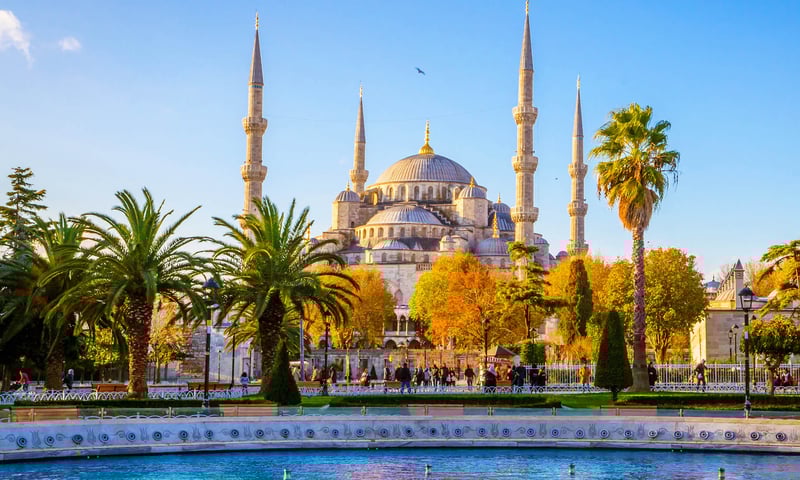 The striking Blue Mosque, Istanbul.