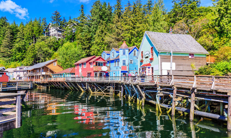Ketchikan is an Alaskan city facing the Inside Passage.