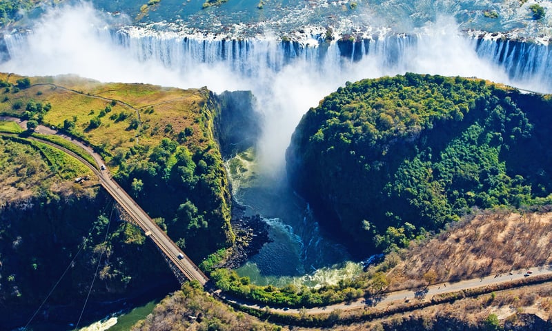 Be impressed by thundering Victoria Falls, Zimbabwe.