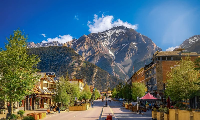 Take in the incredible scenery of Banff, Alberta, Canada.