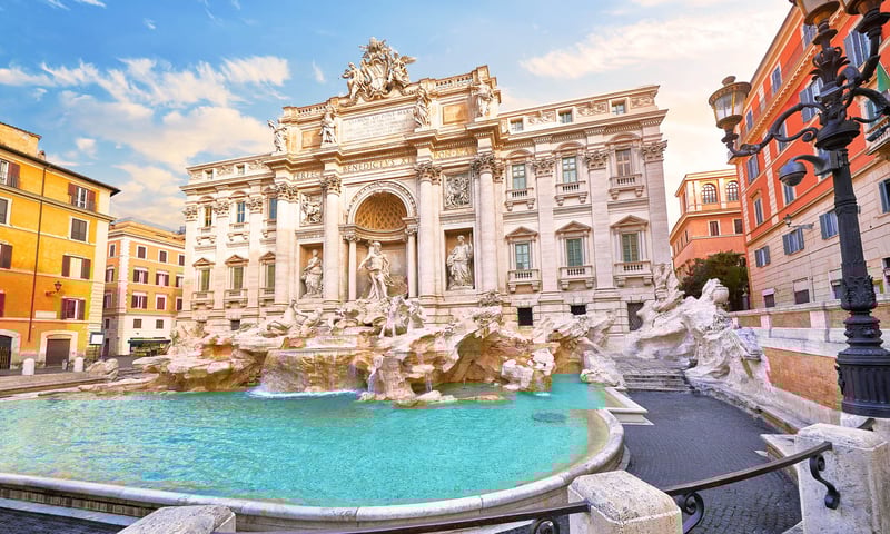 Search for the impressive Trevi Fountain during leisure time in Rome, Italy.