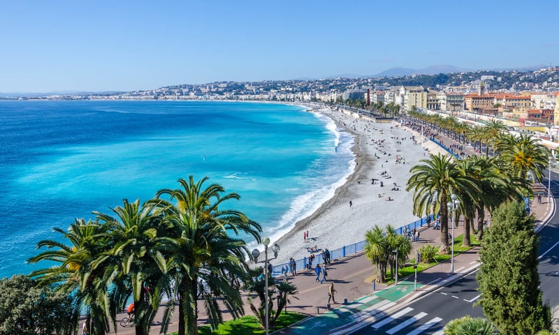 Enjoy the sun-soaked beaches of Nice, France.