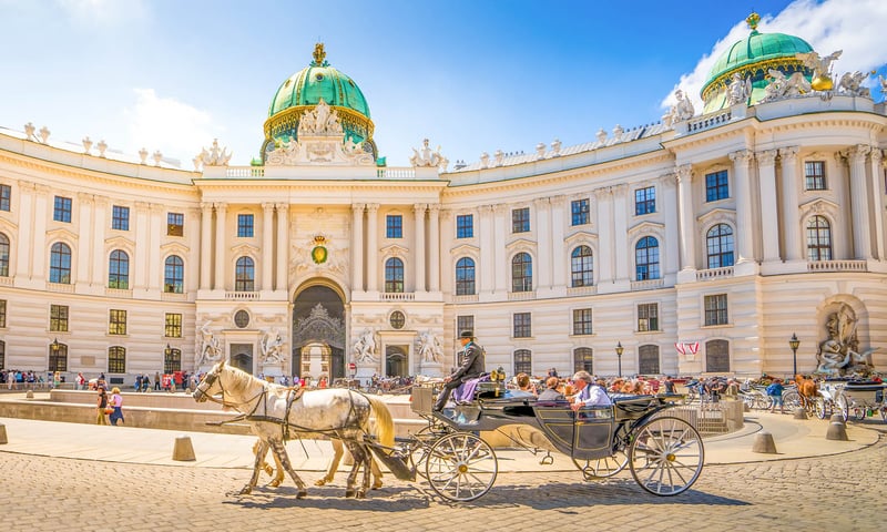 The elegant Hofburg Palace in Vienna, Austria.