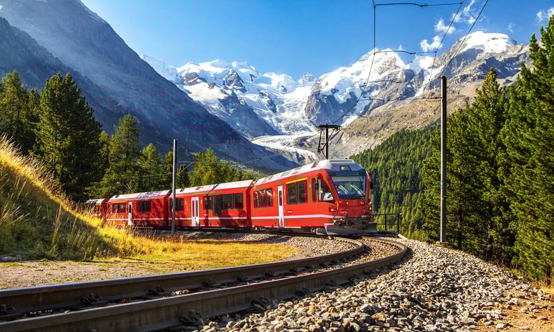 Journey through the picturesque mountains in Switzerland.