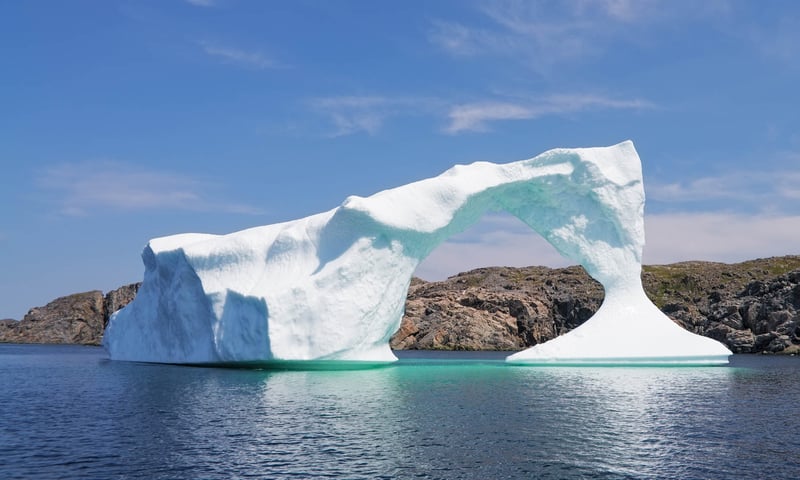 Newfoundland, Canada, is a prime location for viewing large icebergs.