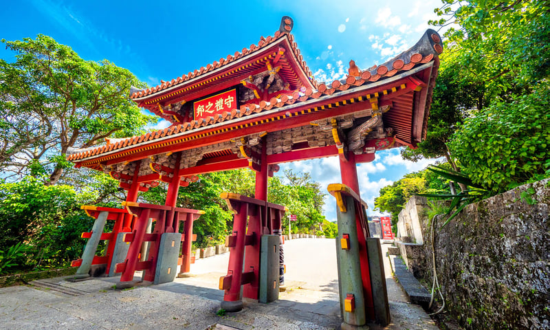 The Shureimon Gate in Naha, Japan.