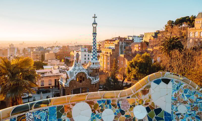 You could visit iconic Park Guell during free time in Barcelona, Spain.