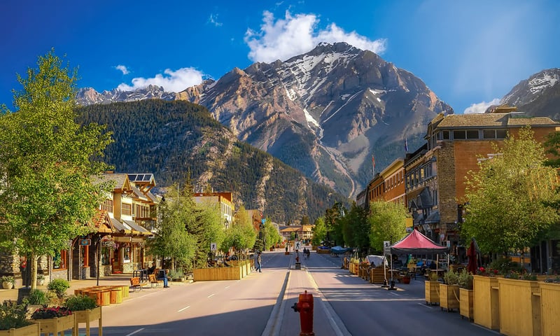 Banff is a stunning mountain town in the Canadian Rockies.
