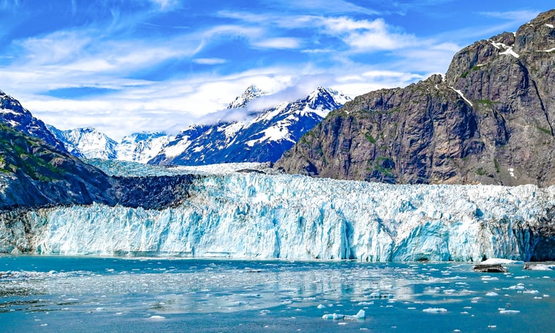 Look out for incredible glaciers while cruising through Alaska.