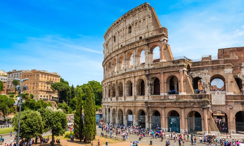 The Colosseum in Rome, Italy.