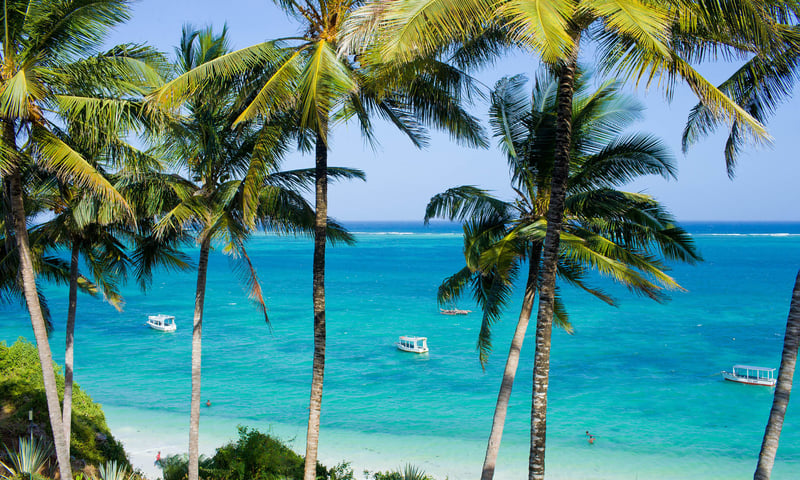 Take a dip in the Indian Ocean in Mombasa.