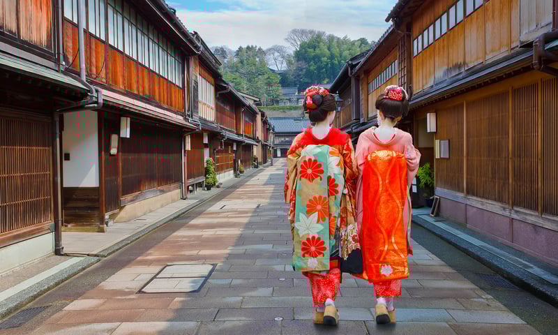 Stroll the streets of Kanazawa, Japan.