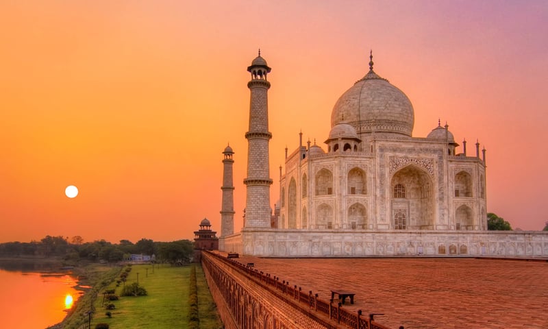 Marvel at the beauty of the Taj Mahal in Agra, India.