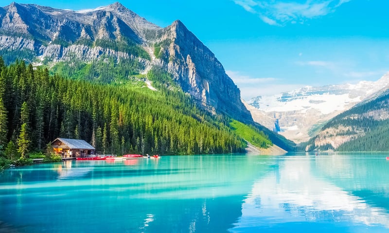 Admire Canada's sapphire blue Lake Louise.