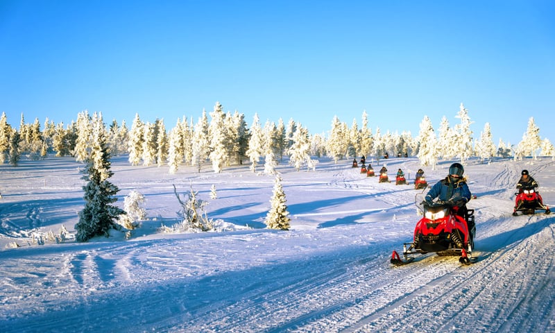 Take an icy snowmobile safari through a winter wonderland in Kemi, Finnish Lapland.