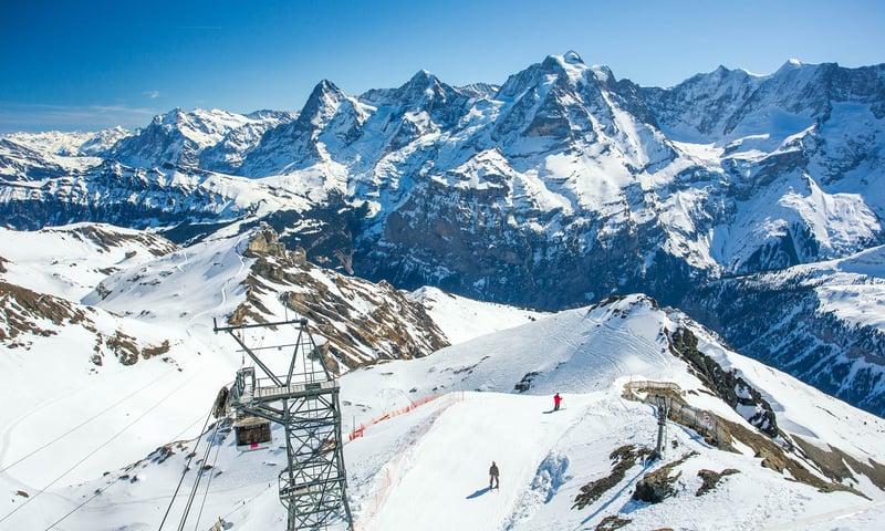 Schilthorn offers 360-degree panoramic views of the Swiss Alps.