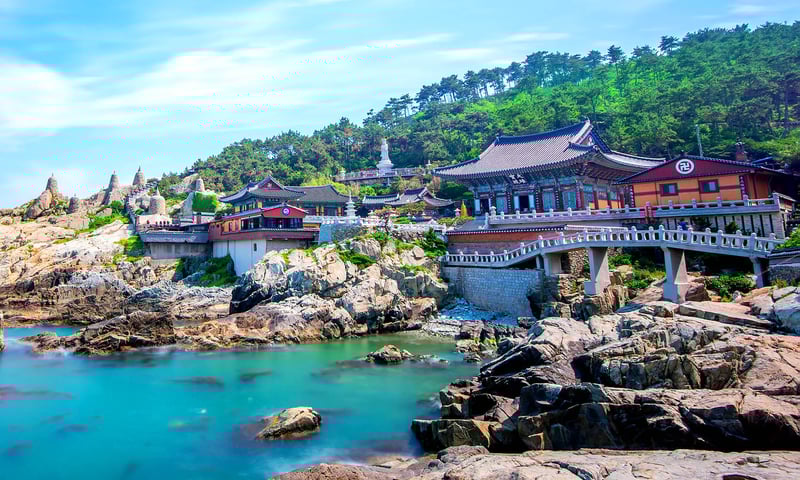 The Haedong Yonggungsa Temple, a Buddhist place of worship in Busan, South Korea.