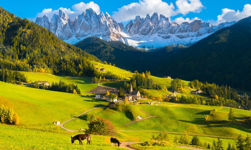 Travel into the heart of the Dolomite mountains in Northern Italy.